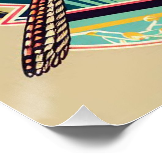 Art Deco Arizona State vogel- en bloemontwerp Perfect Poster (Hoek)