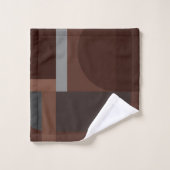Art Déco Art géométrique - Tons marron et gris (Gant de toilette)