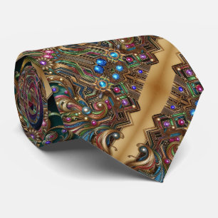 Art Deco Art Nouveau Regenboog Printplaat Herenket Stropdas