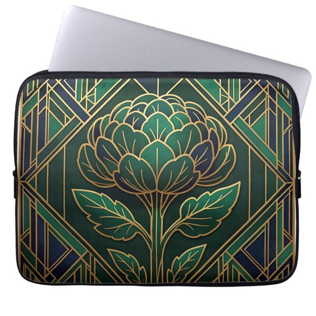 Art Deco Artisjok Laptop Sleeve (Voorkant)