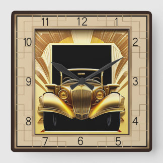 Art Deco auto Vierkante Klok