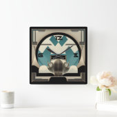 Art Deco auto Vierkante Klok (Huis)