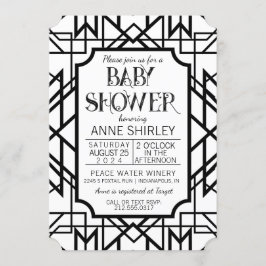 Art Deco Baby shower Invitation 1920 Gatsby Kaart