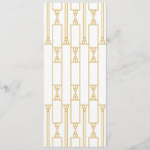 Art Deco Backer Gold Border Wedding Menu Kaart (Achterkant)