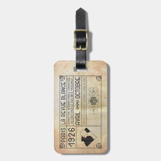 art deco bagagelabel (Voorkant verticaal)