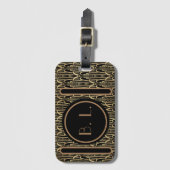 Art Deco bagagelabel met monogram (Voorkant (verticaal))