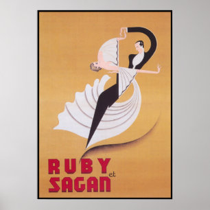 Art Deco Ballroom Dancers Dance Poster