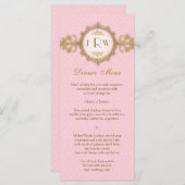 Art Deco Band Roze Goud Trouwmenu Menu (Voorkant / Achterkant)
