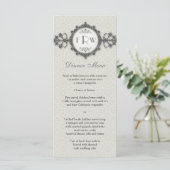 Art Deco Band Taupe Wedding Menu (Staand voorkant)