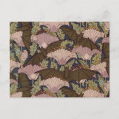 Art Deco Bat en Flowers Briefkaart (Voorkant)
