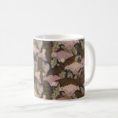 Art Deco Bat en Flowers Koffiemok (Voorkant rechts)