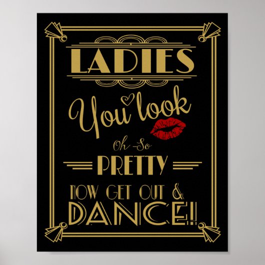 Art Deco Bathroom nu uit en dansdruk Poster (Voorkant)