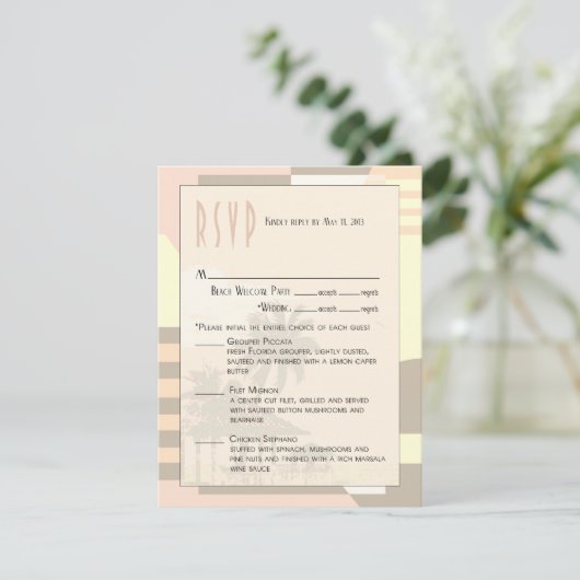 Art Deco Beach RSVP | blozen (Staand voorkant)