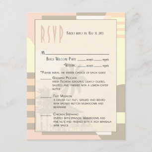 Art Deco  Beach RSVP   blozen Kaartje