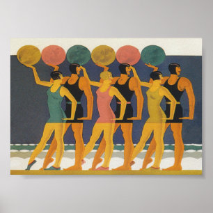 Art Deco Beach Wall Art Poster