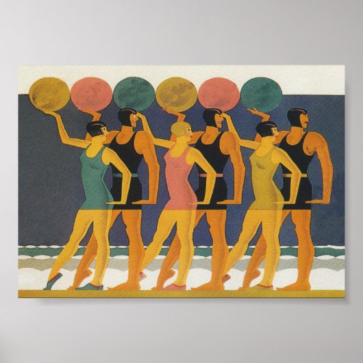 Art Deco Beach Wall Art Poster (Voorkant)