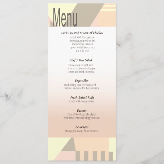 Art Deco Beach Wedding Menu | blozen (Voorkant)