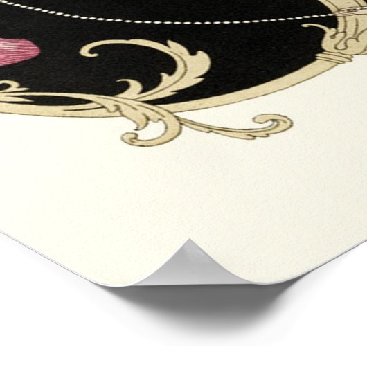 ART DÉCO BEAUTÉ MODE ROSE ROSE MONOGRAMME EN PIERR (Coin)