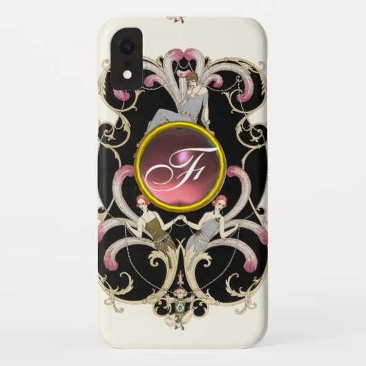 ART DECO BEAUTY MODE PINK GEMSTONE MONOGRAM Case-Mate iPhone CASE (Achterkant)