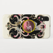 ART DECO BEAUTY MODE PINK GEMSTONE MONOGRAM Case-Mate iPhone CASE (Achterkant (horizontaal))