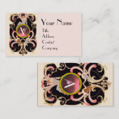 ART DECO BEAUTY MODE Pink GEMSTONE MONOGRAM Visitekaartje (Voorkant / Achterkant)