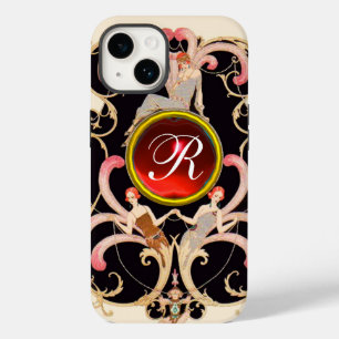 ART DECO BEAUTY MODE RED RUBY GEMSTONE MONOGRAM Case-Mate iPhone 14 HOESJE