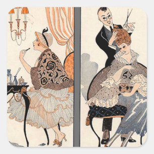Art Deco Beauty Vierkante Sticker