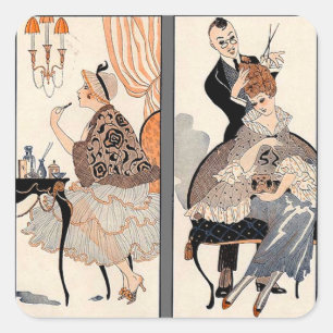 Art Deco Beauty Vierkante Sticker