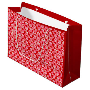 Art Deco behangpatroon, donkerrood en roze Groot Cadeauzakje
