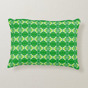 Art Deco behangpatroon - groen en wit Accent Kussen