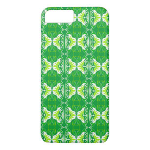 Art Deco-behangpatroon - groen en wit iPhone 8 Plus / 7 Plus Hoesje