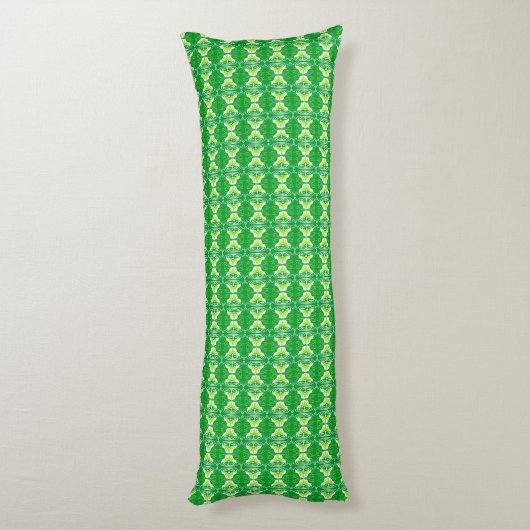 Art Deco-behangpatroon - groen en wit Lichaamskussen (Achterkant (Verticaal))