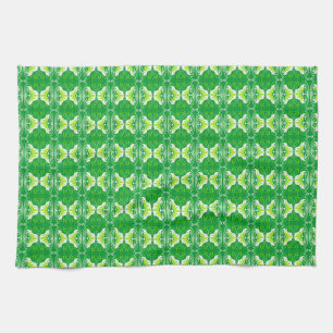 Art Deco-behangpatroon - groen en wit Theedoek