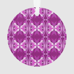 Art Deco behangpatroon - paars en wit Ornament