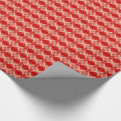 Art Deco-behangpatroon - rood en wit Cadeaupapier (Hoek)