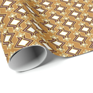 Art Deco behangpatroon, tan en bruin Cadeaupapier