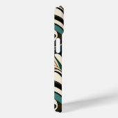 Art Deco Beige en Blauwgroen Case-Mate iPhone Case (Achterkant / Rechts)