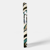 Art Deco Beige en Blauwgroen Case-Mate iPhone Case (Achterkant / Links)