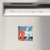 Art Deco Belgium Ferry Poster Magneet (Insitu (Vaatwasser))