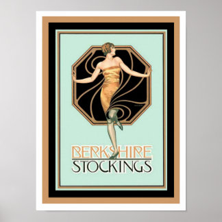 Art Déco Berkshire Stockings Annonce Poster 12 x 1