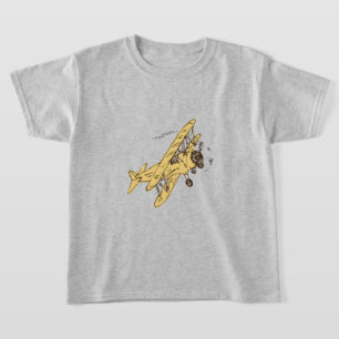 Art Deco Bi-planes - geel geen tekst. T-shirt
