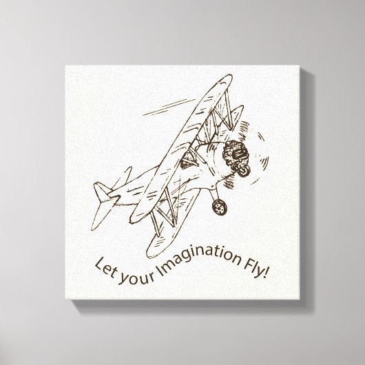 Art Deco Bi-planes - laat je verbeelding vliegen. Canvas Afdruk (Voorkant)