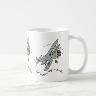 Art Deco Bi-planes - laat je verbeelding vliegen. Koffiemok