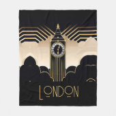 Art Deco Big Ben Fleece Deken (Voorkant)