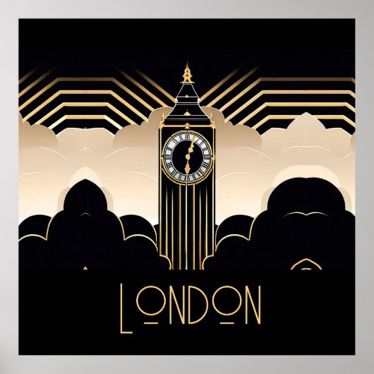 Art Deco Big Ben Poster (Voorkant)