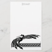 Art Deco Bird-kantoorbenodigdheden Briefpapier (Voorkant)