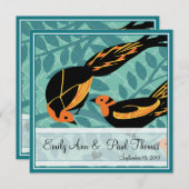  Art Deco Bird Save the Date (Voorkant / Achterkant)