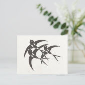 Art Deco Birds Briefkaart (Staand voorkant)