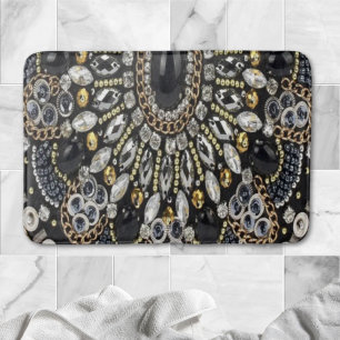 art deco black and gold bohemian pattern  badmat
