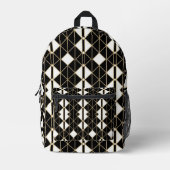 Art Deco Black and Gold Geometric luxury Bedrukte Rugzak (Voorkant)